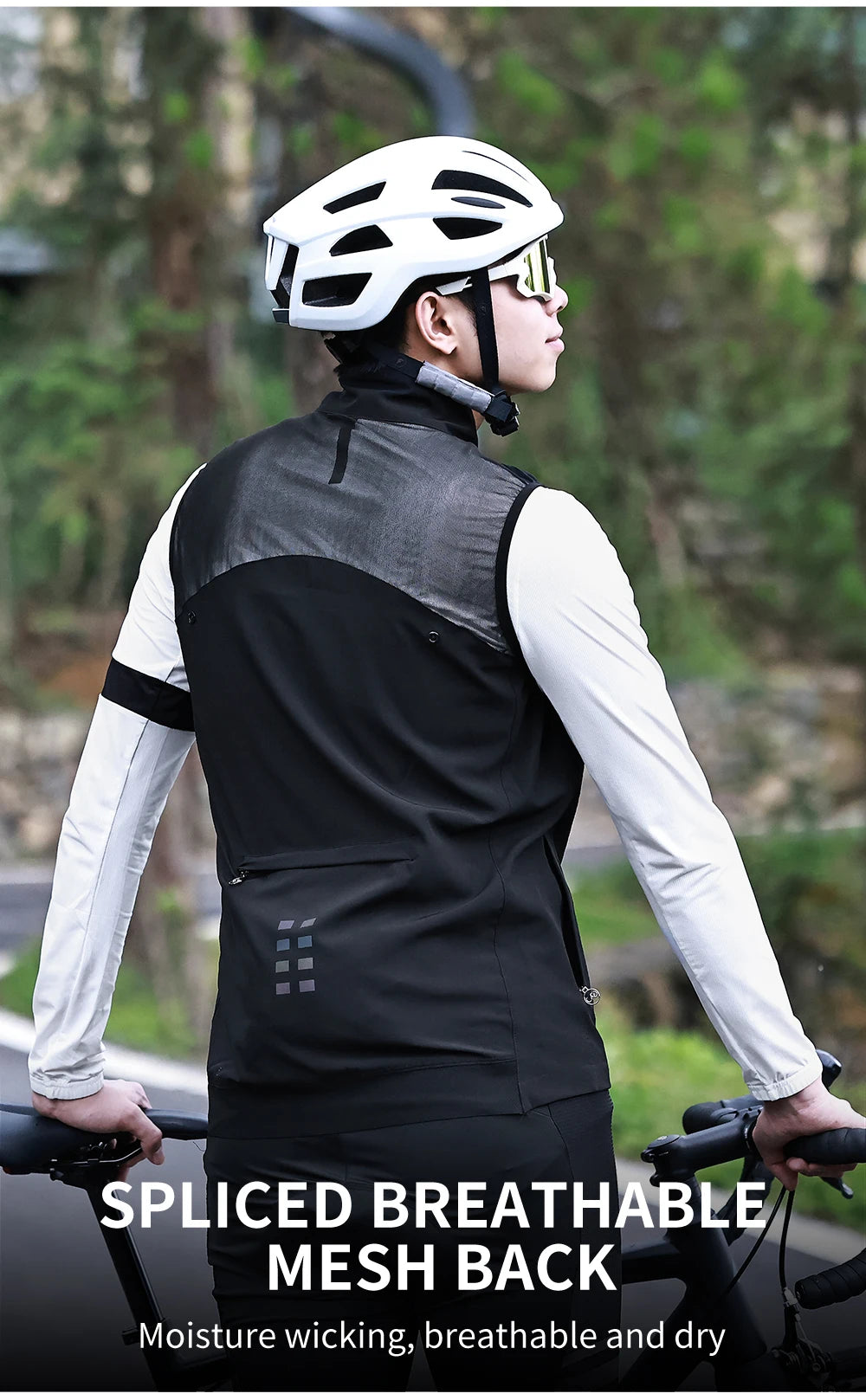 WOSAWE Windproof Waterproof Ultralight Cycling Jacket MTB Bicycle Long Sleeve Windbreaker Detachable Sleeveless Bike Coat