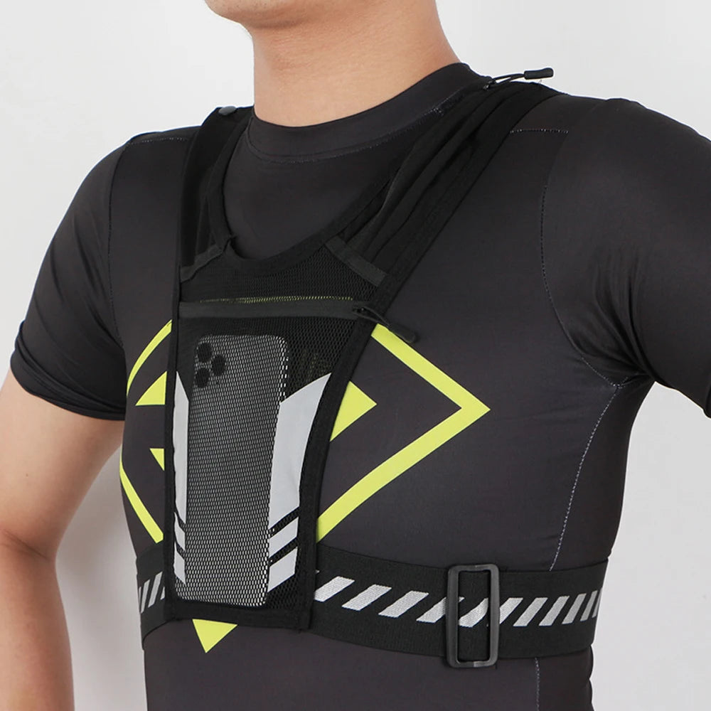 Reflective Running Phone Holder Vest for Men and Women, Jogging, Walking, Exercise,Gym, Workout, 1Pc Adjustable Strap Key Pocket