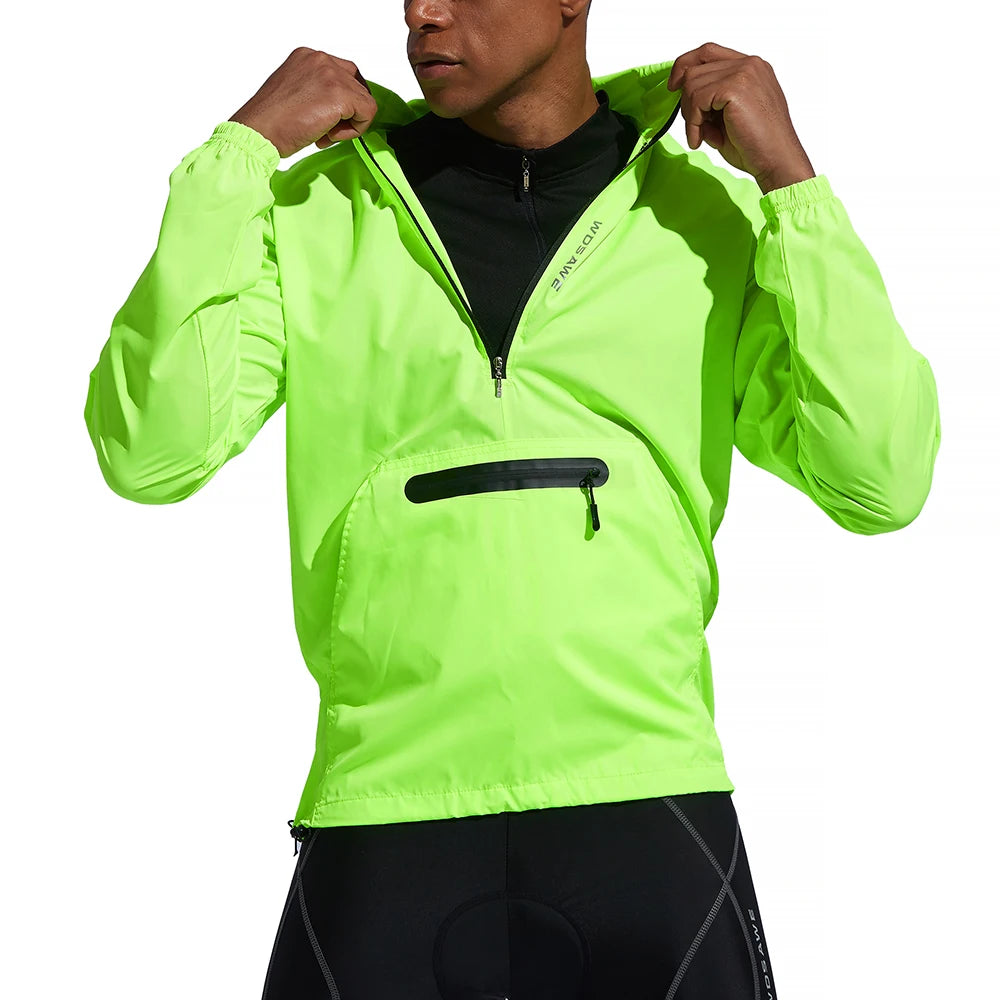 WOSAWE Men Running Jacket Reflective Windproof Waterproof Mountain Bike MTB Wind Coat Riding Bicycle Cycling Windbreaker