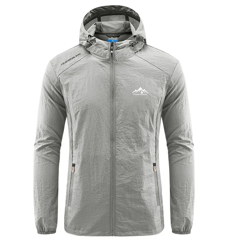 Summer Men Hiking Fishing Cycling Hooded Gym Sport Windbreaker Ultra Light Coat Men Outdoor Quick Dry Sun-Protective Thin Jacket
