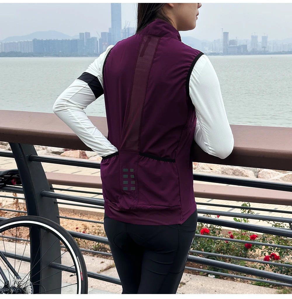 WOSAWE Cycling Jacket Women Windbreaker Vest Sleeveless Jackets Mountain Bike MTB Clothes Bicycle Jacket Windproof Ciclismo