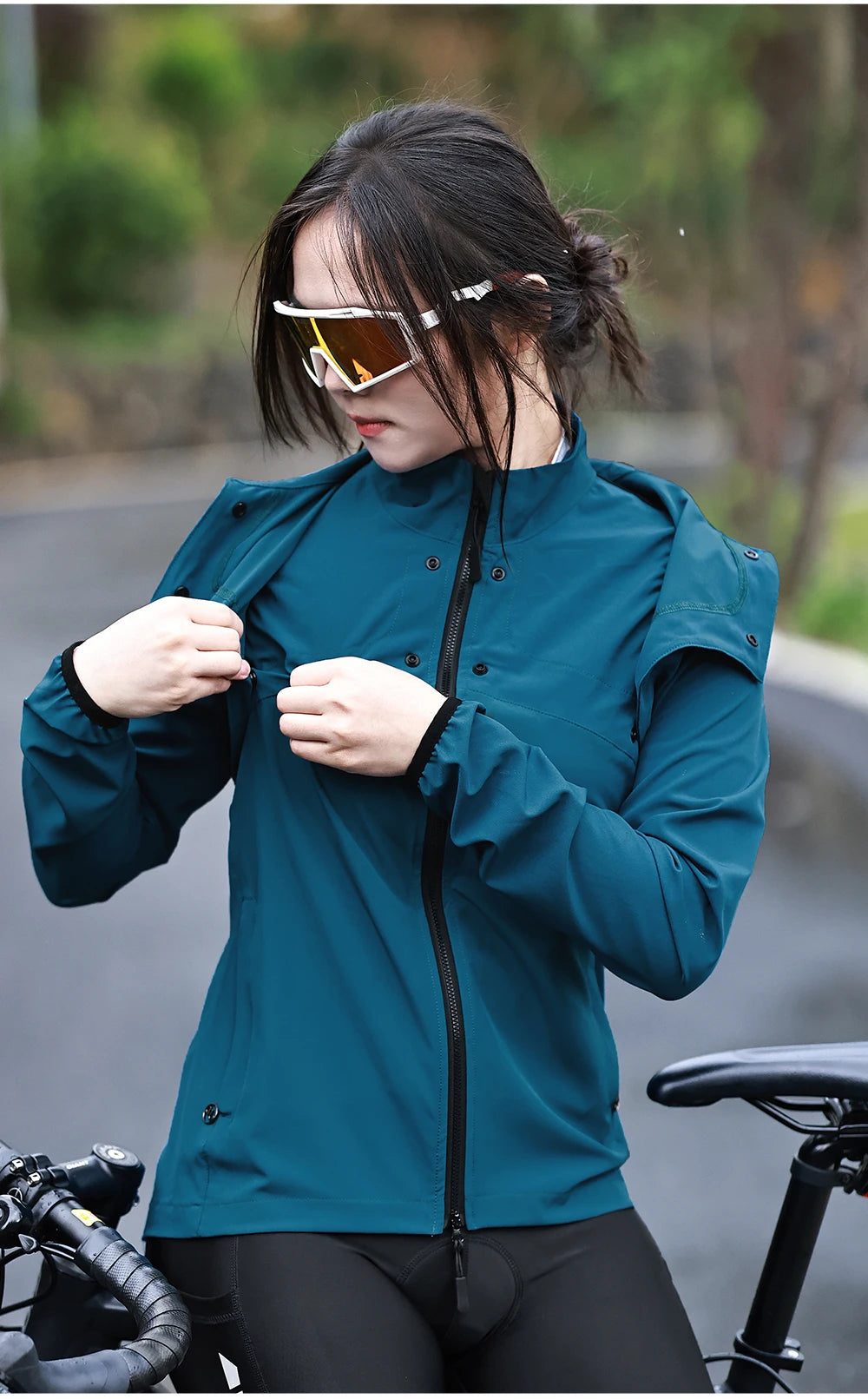 WOSAWE Windproof Waterproof Ultralight Cycling Jacket MTB Bicycle Long Sleeve Windbreaker Detachable Sleeveless Bike Coat