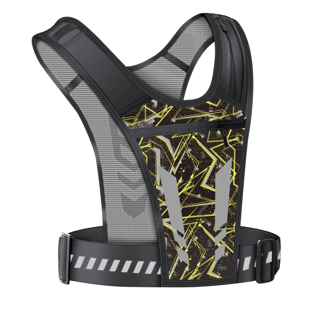 Reflective Running Phone Holder Vest for Men and Women, Jogging, Walking, Exercise,Gym, Workout, 1Pc Adjustable Strap Key Pocket