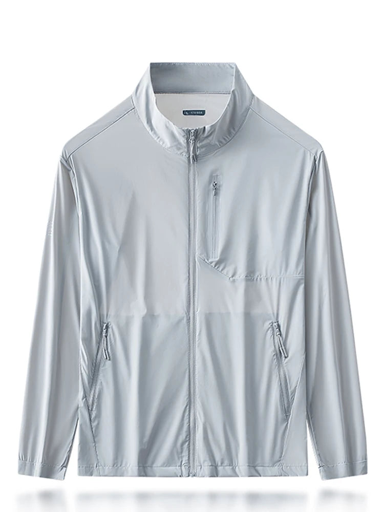 Summer UPF50+ Men's Jacket UV Protection Ice Silk Skin Coats Breathable Quick Dry Stretch Nylon Sunscreen Windbreaker Jackets