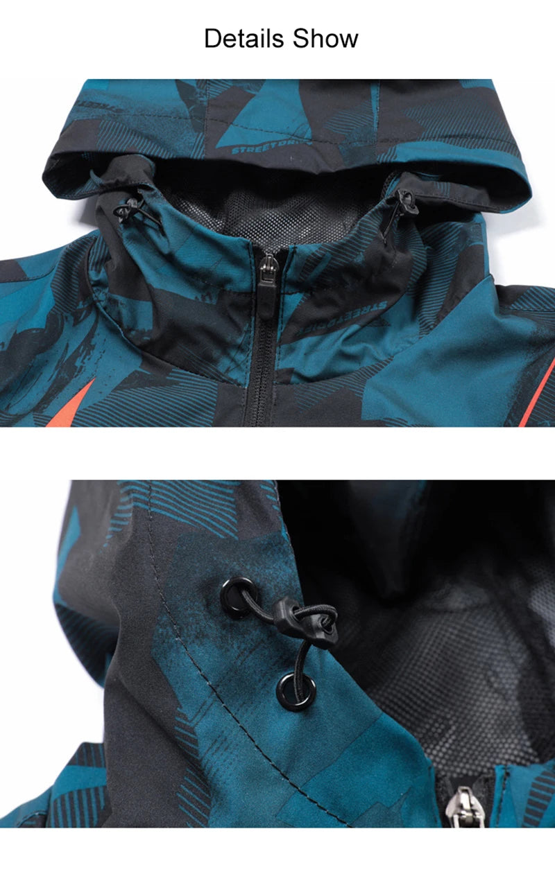 New Summer Men Hooded Jackets Anti-UV Hooded Trekking Jogging Long Sleeve Windbreaker Wear-resistant Mountain Coat Jacket Hombre