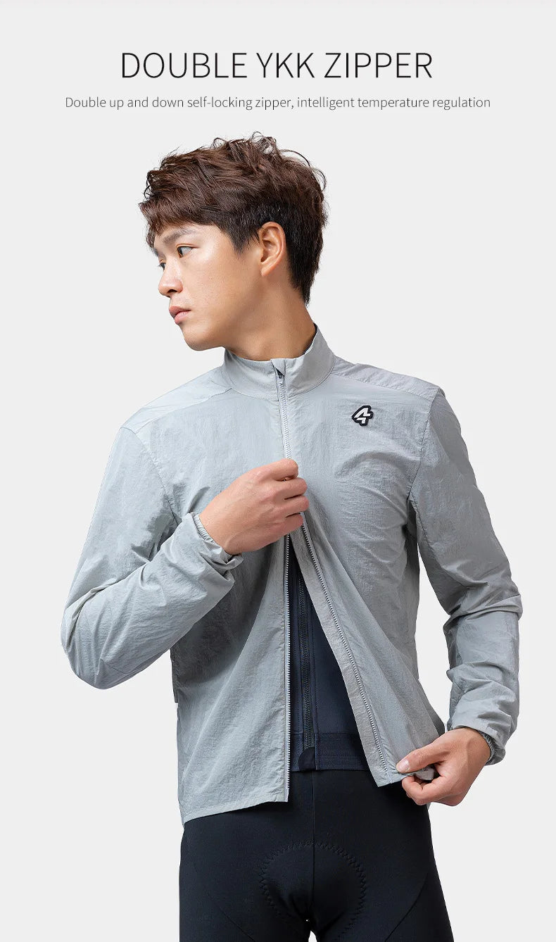 Lameda Men's Cycling Jacket Lightweight Men's Windbreaker Long Sleeved With 3 Pockets Bicycle Coat Clothes