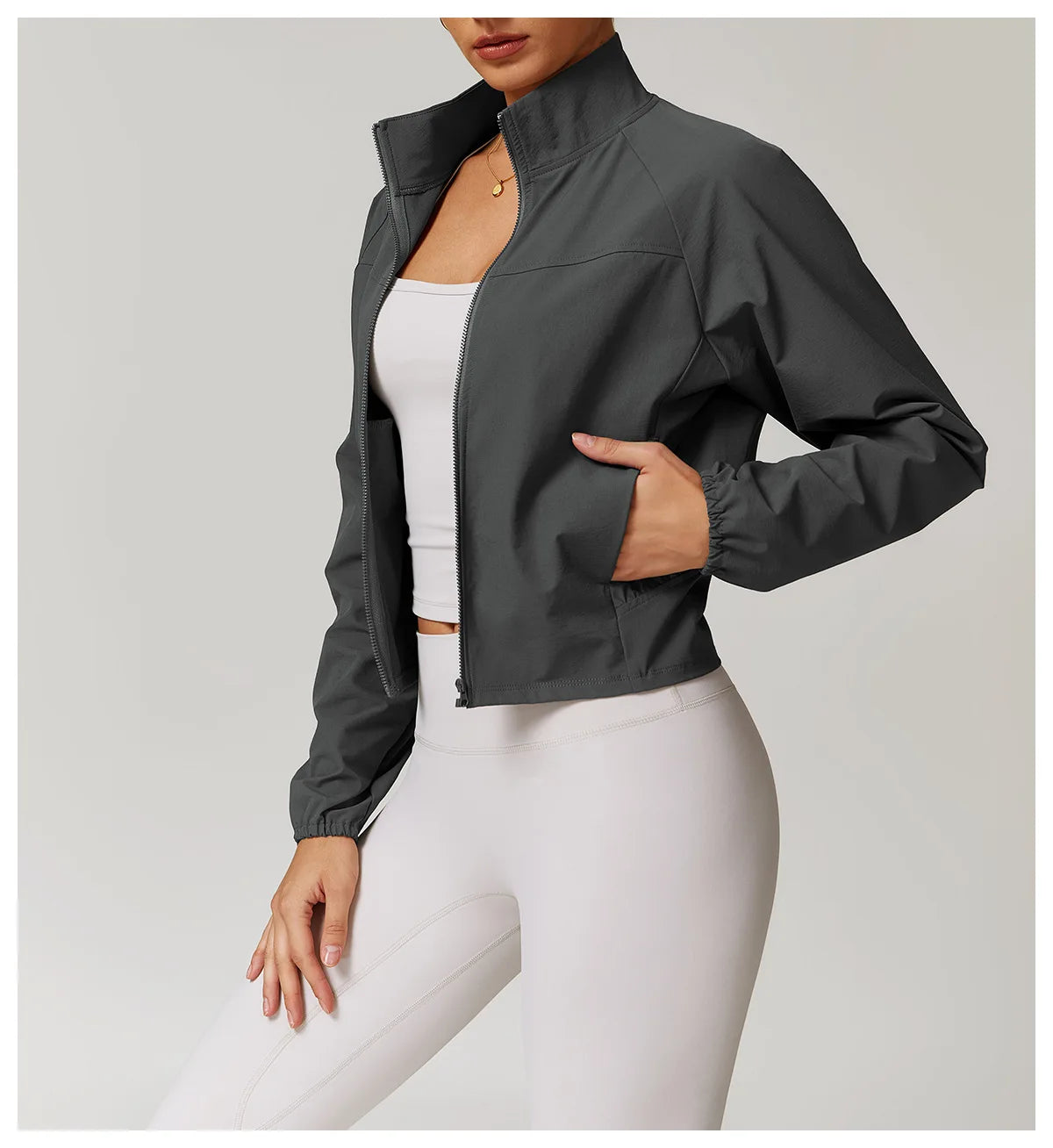 Women's Jacket Long Sleeved Outdoor Fitness Coat Yoga Crop Tops Gym Clothes Sports Tops Jacket Yoga Shirt Workout Sweatshirts