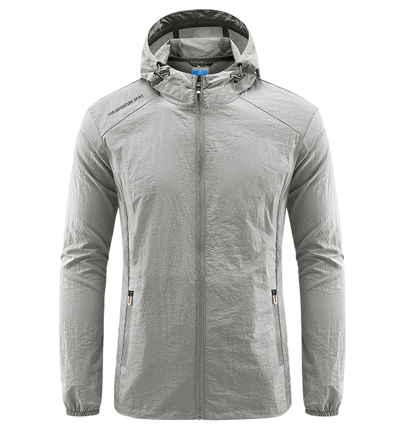 Summer Men Hiking Fishing Cycling Hooded Gym Sport Windbreaker Ultra Light Coat Men Outdoor Quick Dry Sun-Protective Thin Jacket