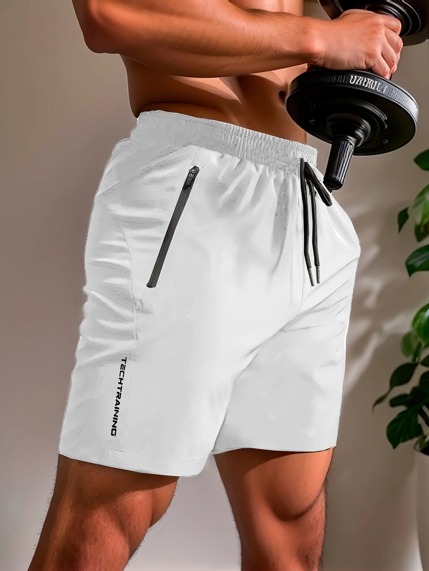 Men's Bottoms for Summer Gym Workout Running Cycling,Quick Drying Breathable Drawstring Waist Sports Shorts 2-0428