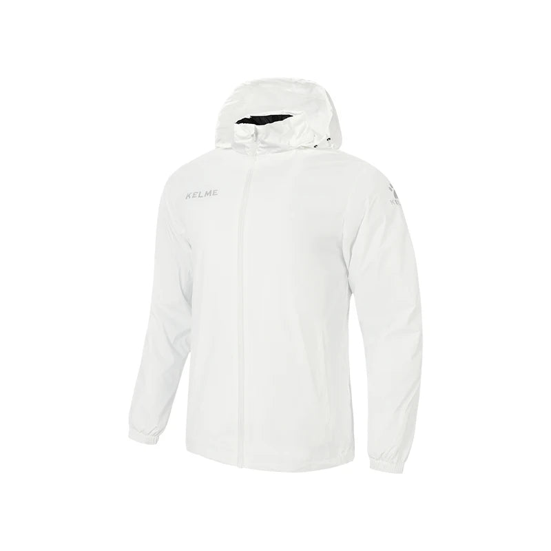 KELME Men's Windbreaker Running Jacket Soccer Kid Hooded Windproof Coat Training Waterproof Jacket Quick Dry 3801241