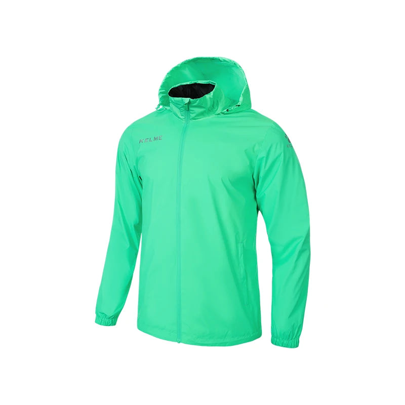 KELME Men's Windbreaker Running Jacket Soccer Kid Hooded Windproof Coat Training Waterproof Jacket Quick Dry 3801241