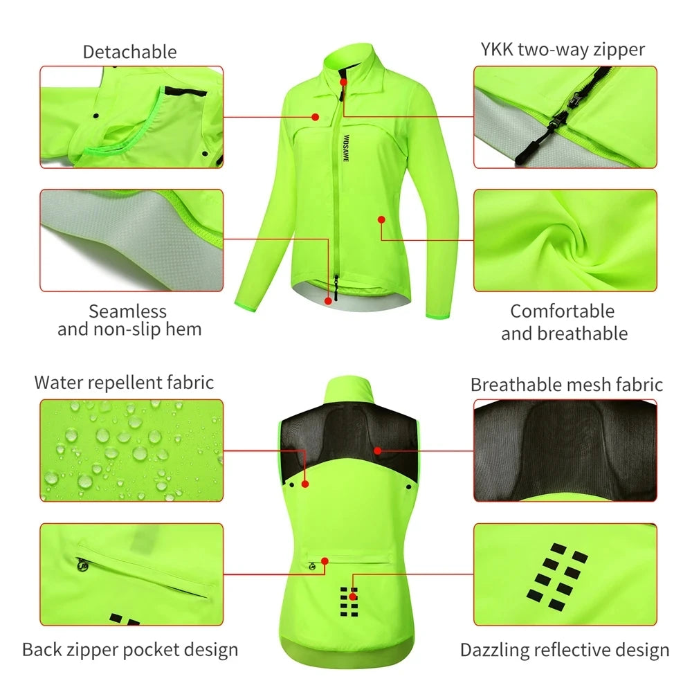 WOSAWE Windproof & Waterproof Reflective Cycling Jacket