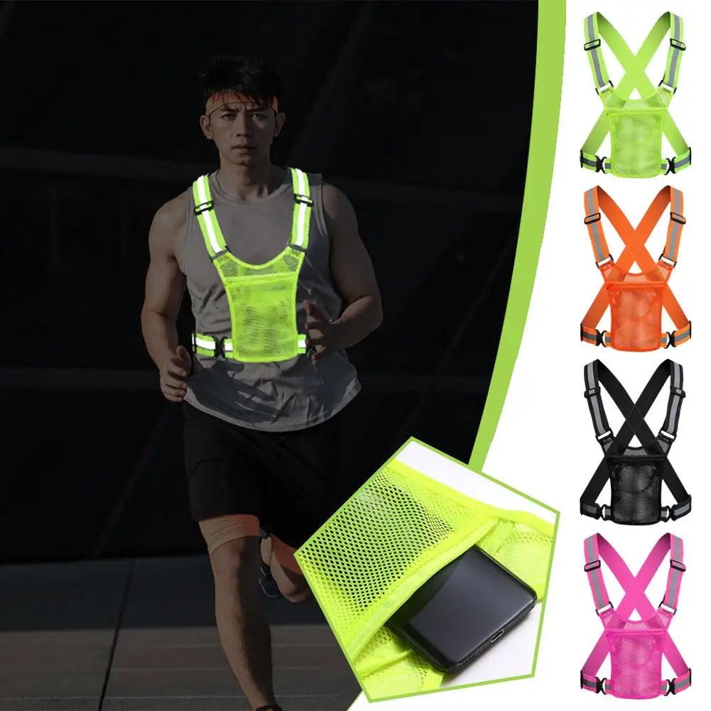 Cycling Reflective Vest High Visibility Safe Jacket For Night Riding Running Jogging Cycling Motorcycle Outdoor Sports Waistcoat
