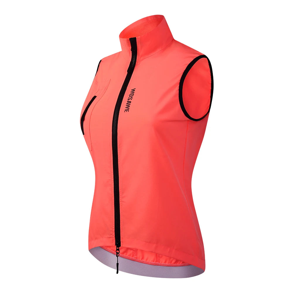 WOSAWE Cycling Jacket Women Windbreaker Vest Sleeveless Jackets Mountain Bike MTB Clothes Bicycle Jacket Windproof Ciclismo