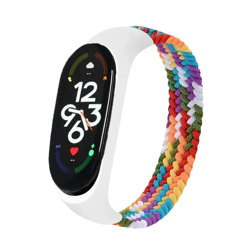 Braided Solo Loop for xiaomi Mi band 7 Watch Strap Nylon watchband NFC Bracelet smart Miband6 belt correa on Mi band 7 6 5 4 3