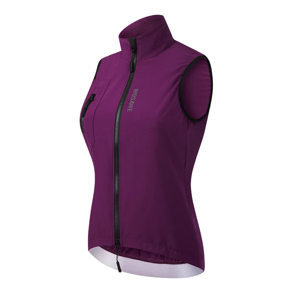 WOSAWE Cycling Jacket Women Windbreaker Vest Sleeveless Jackets Mountain Bike MTB Clothes Bicycle Jacket Windproof Ciclismo