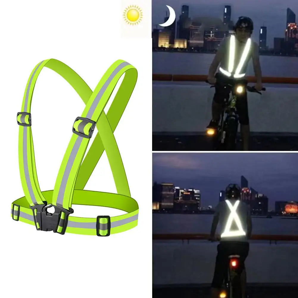 Reflective Safety Vests Lightweight Adjustable Elastic Vest Jacket Hi Vis Reflective Strips for Traffic Control Running Cycling