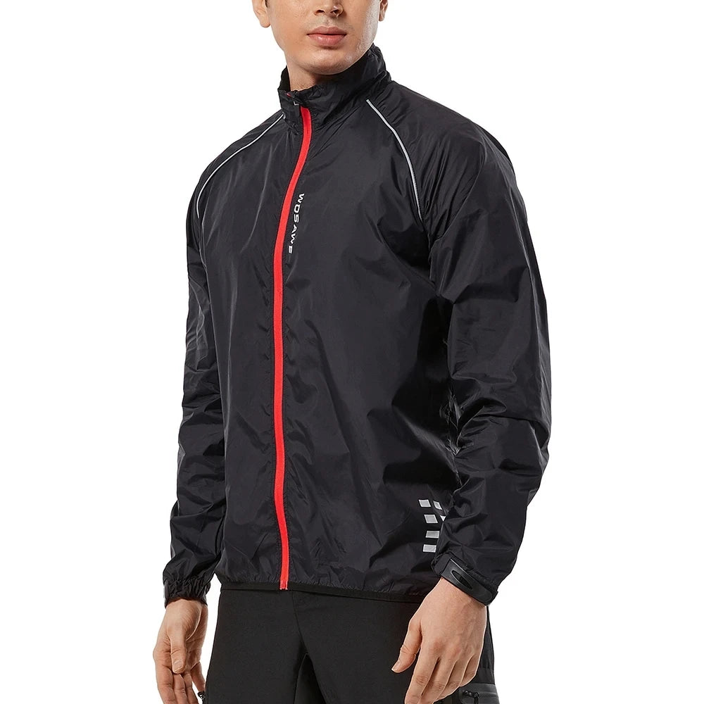 WOSAWE Men's Windbreaker Cycling Jacket Reflective Windproof Waterproof Mountain Bike MTB Jacket Running Riding Bicycle Jerseys