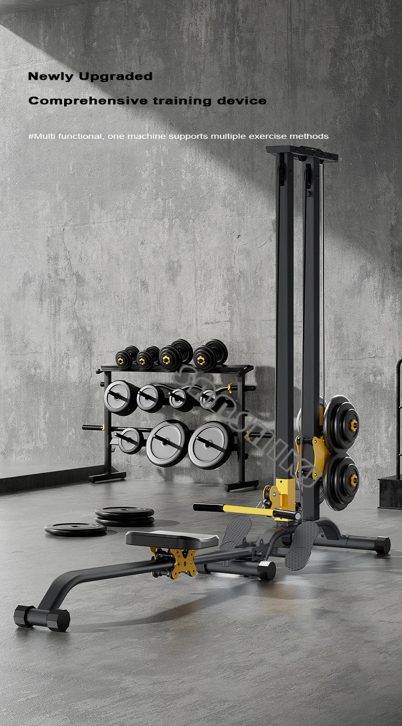 Rowing machine fitness equipment, exercise high pull stand dumbbell multifunctional integrated training device, smith machine