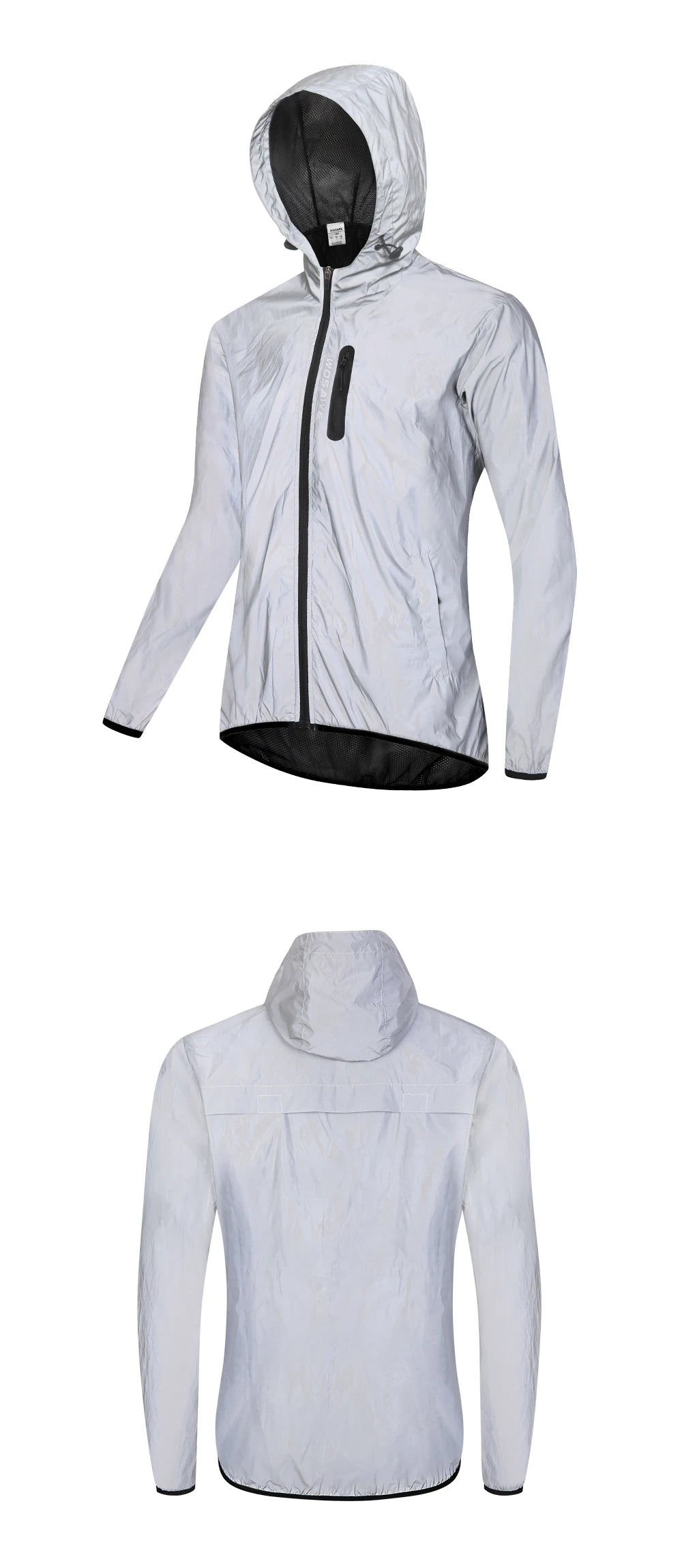 WOSAWE Autumn Winter Men Reflective Jacket Reflect Motorcycle Jacket Men /Women Waterproof Windbreaker Hoodies