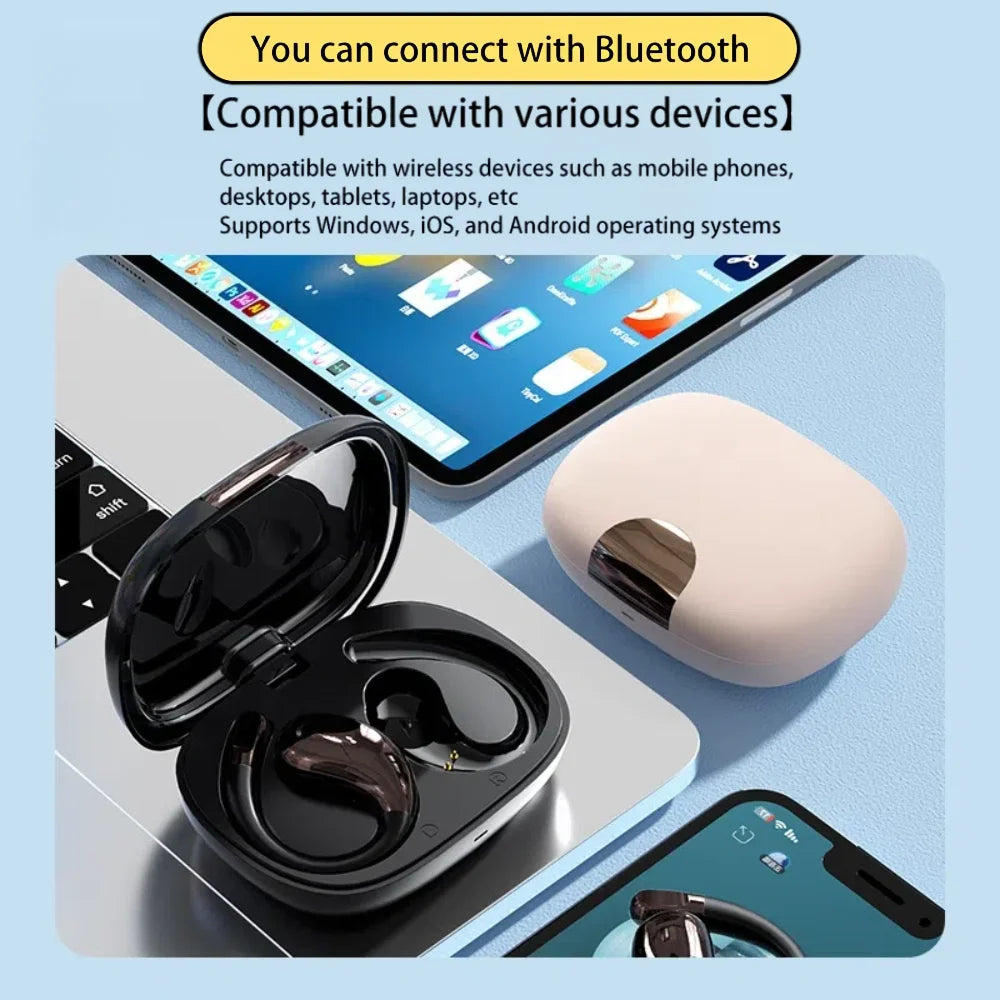 Bluetooth 6.0 OWS Earphone Sport Wireless Headphone HD Call Earbud 30dB ENC Noise Cancelling 40H Playtime for Gym Running Gaming