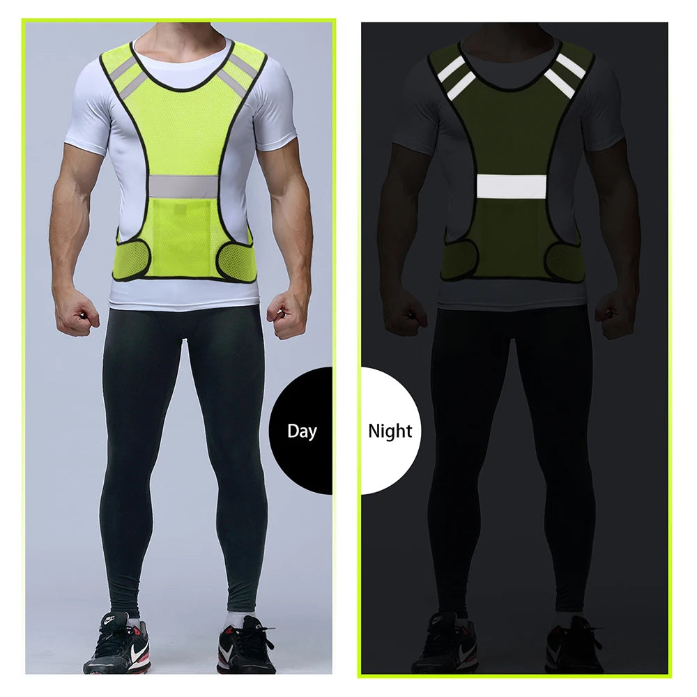 Cycling Reflective Vest High Visibility Safe Jacket for Night Riding Running Jogging Cycling Motorcycle Outdoor Sports Waistcoat