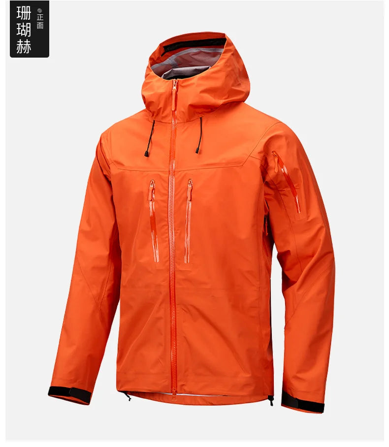 Jacket Men's Sports Casual Soft-shell Zipper Pocket Water Repellent Windbreaker New Autumn Functional Camping Hooded Raincoat