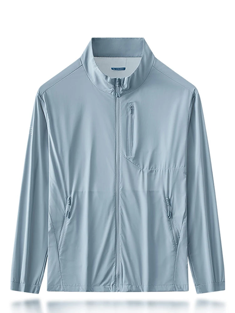 Summer UPF50+ Men's Jacket UV Protection Ice Silk Skin Coats Breathable Quick Dry Stretch Nylon Sunscreen Windbreaker Jackets