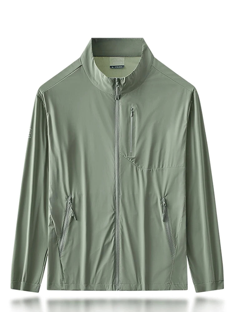 Summer UPF50+ Men's Jacket UV Protection Ice Silk Skin Coats Breathable Quick Dry Stretch Nylon Sunscreen Windbreaker Jackets