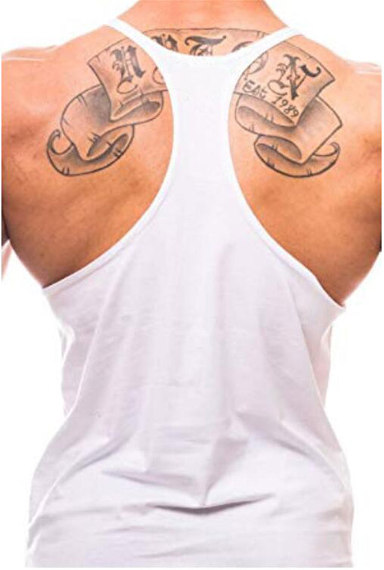 Men's Fitness Bodybuilding Tank Tops Brand Gym Sportswear Cotton Breathable Workout Muscle Vests Summer Sleeveless Y Back Shirt