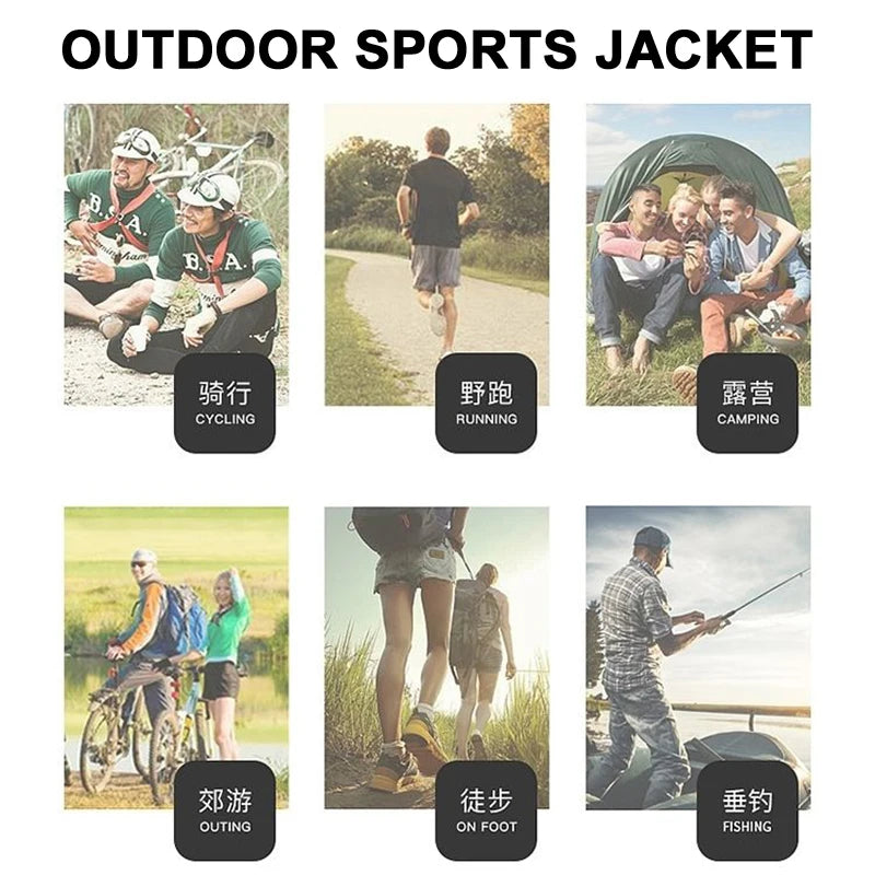 New Summer Men Hooded Jackets Anti-UV Hooded Trekking Jogging Long Sleeve Windbreaker Wear-resistant Mountain Coat Jacket Hombre