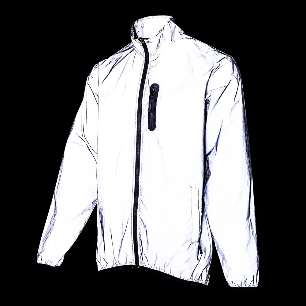 WOSAWE Autumn Winter Men Reflective Jacket Reflect Motorcycle Jacket Men /Women Waterproof Windbreaker Hoodies