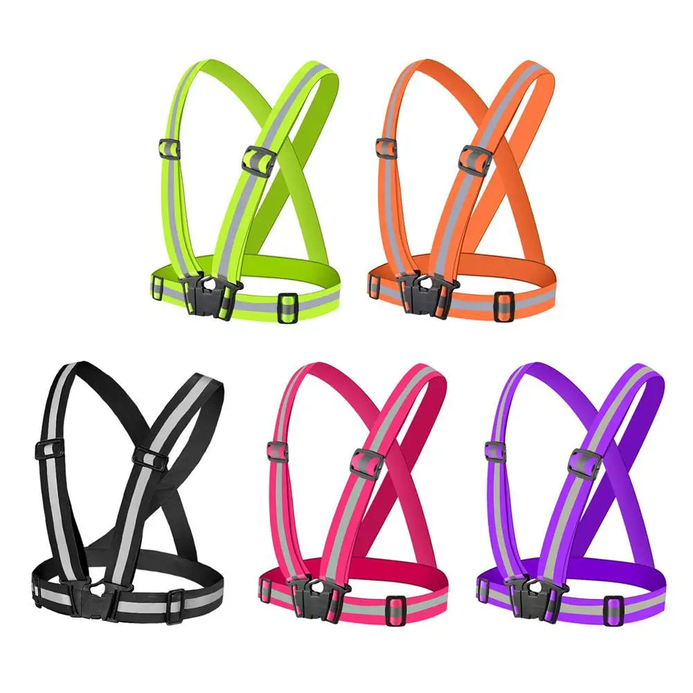 Reflective Safety Vests Lightweight Adjustable Elastic Vest Jacket Hi Vis Reflective Strips for Traffic Control Running Cycling