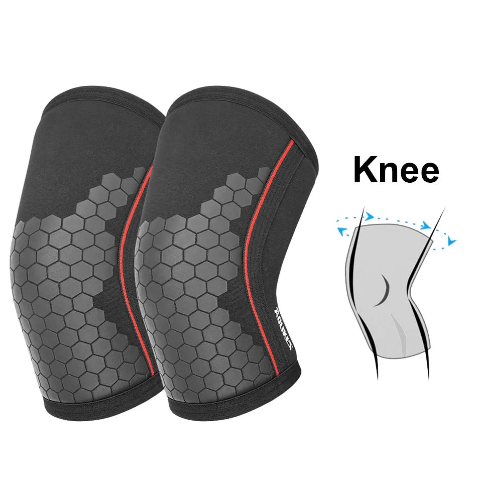 AOLIKES 1 Pair 7MM Knee Sleeves Support Injury Recovery - Neoprene Knee Brace Knee Support for Squats, Running & Gym Workout