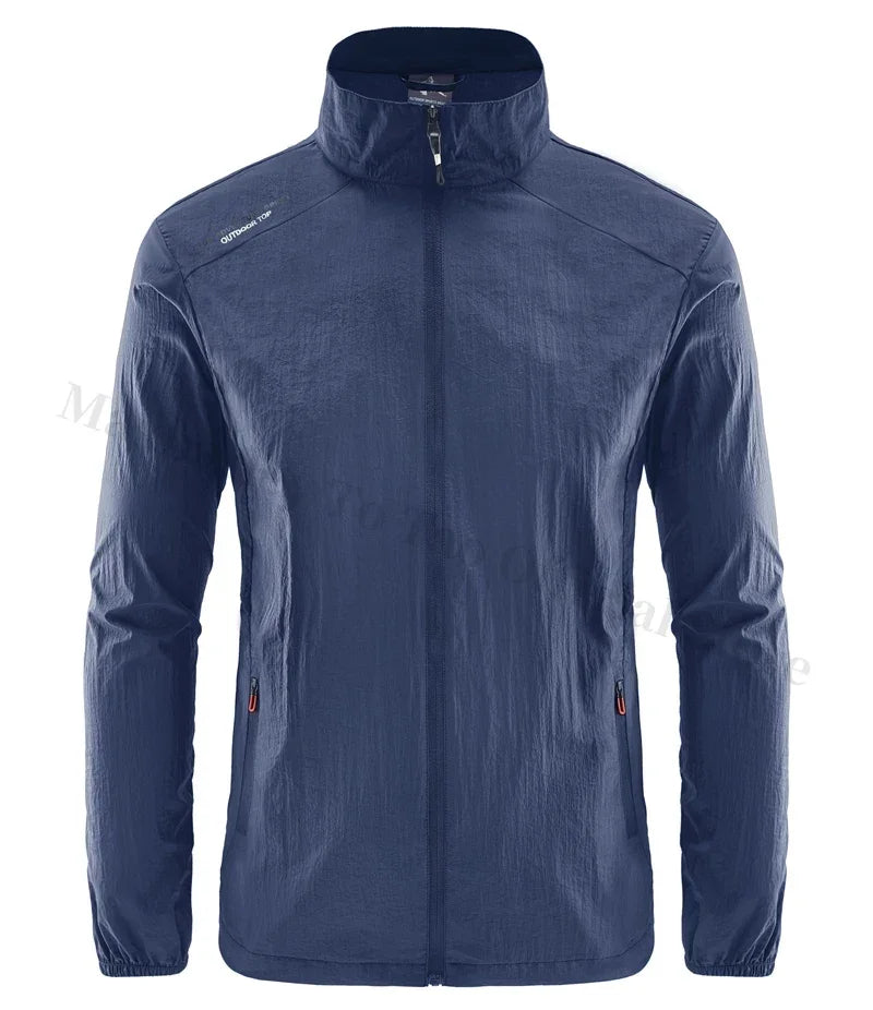 Men's Summer Skin Quick Dry Hiking Jacket Waterproof Sun UV Protection Coats Men Outdoor Sports Fishing Camping Running Jacket
