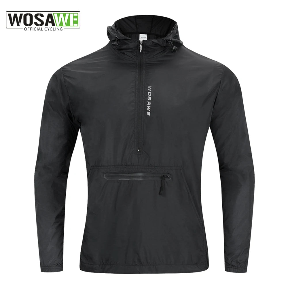 WOSAWE Men Running Jacket Reflective Windproof Waterproof Mountain Bike MTB Wind Coat Riding Bicycle Cycling Windbreaker