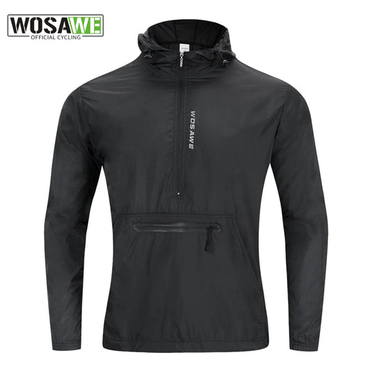 WOSAWE Men Running Jacket Reflective Windproof Waterproof Mountain Bike MTB Wind Coat Riding Bicycle Cycling Windbreaker