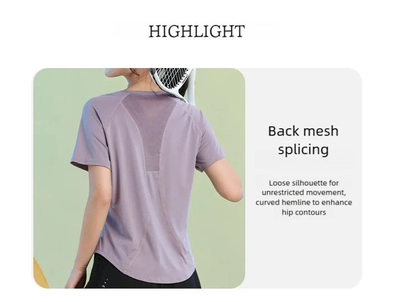 DRUR Yoga Tops Sportswear Woman Gym Shirts Breathable Quick Dry Short Sleeve Workout T Shirt Jogger Running T Shirt Yogawear New