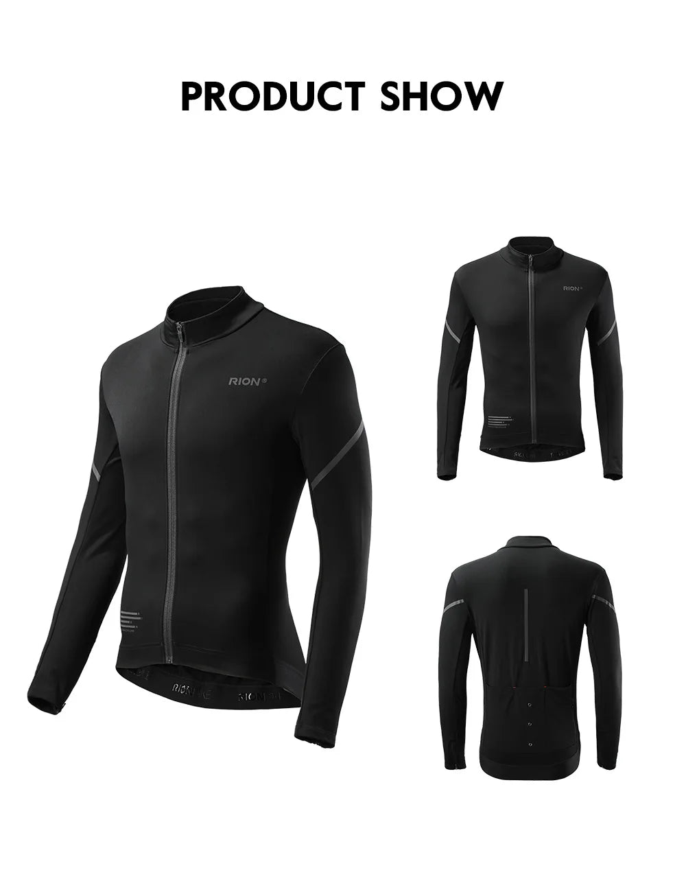 RION Winter Man Cycling Jersey MTB Jerseys Road Bike Shirts  Bicycle Clothing Long Sleeve Motorcross T-Shirt Windbreaker Fleece