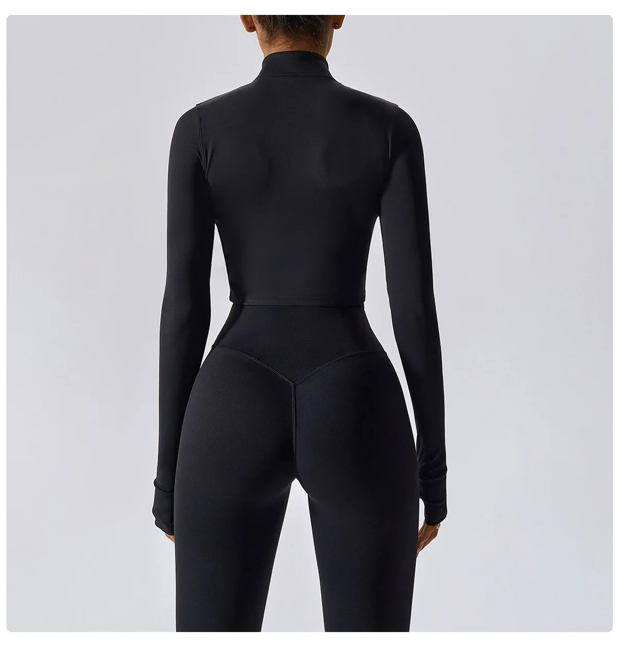 Women Zip Yoga Jacket Outdoor Running Sports Jacket Gym Push Up Fitness Long Sleeved Jacket Quick Drying Thumb Button Yoga Top