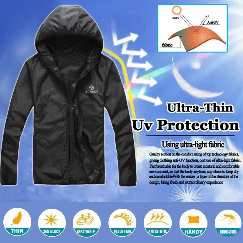 X-TIGER Skin Hiking Jacket Men Women Waterproof Quick Dry Camping Windbreaker Trekking Fishing Rain Coat Outdoor Anti UV Clothes