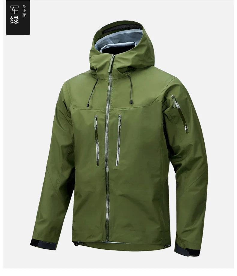 Jacket Men's Sports Casual Soft-shell Zipper Pocket Water Repellent Windbreaker New Autumn Functional Camping Hooded Raincoat