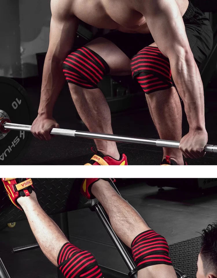 1PC Fitness Pressurized Straps Gym Weight Lifting Squat Training Elastic Bandages Leg Knee Compression Wraps
