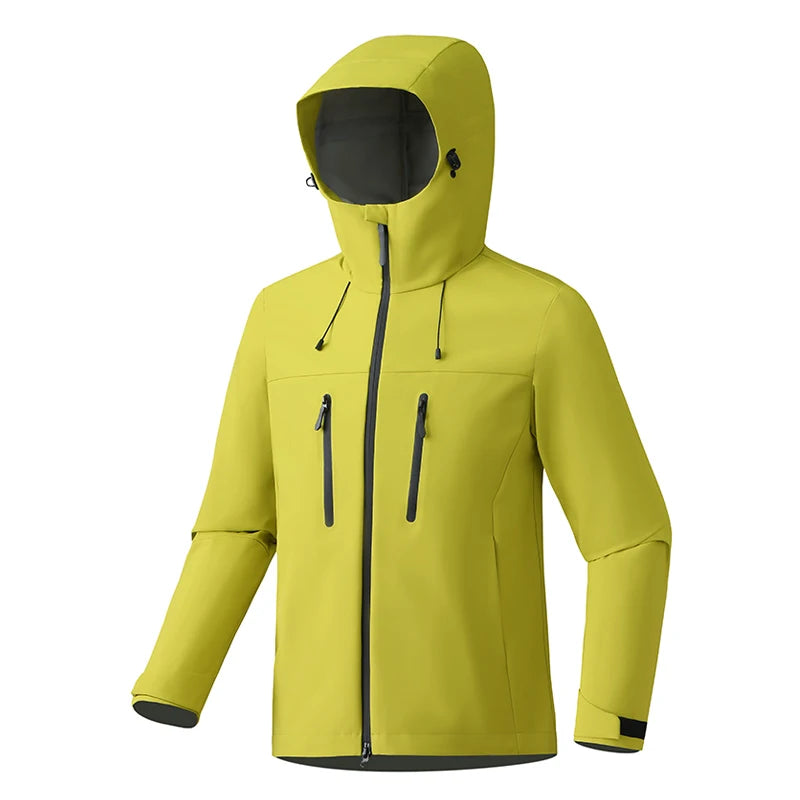 EUMERGX Unisex Waterproof Windbreaker Jacket - Single-Layer Raincoat for Hiking, Camping - Certified Moderate Rain Protection