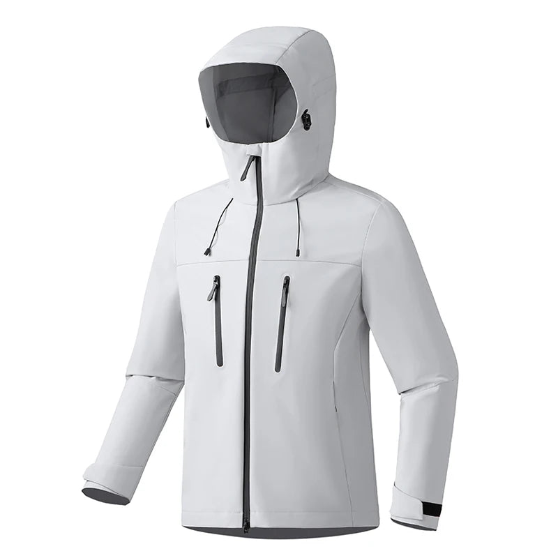 EUMERGX Unisex Waterproof Windbreaker Jacket - Single-Layer Raincoat for Hiking, Camping - Certified Moderate Rain Protection