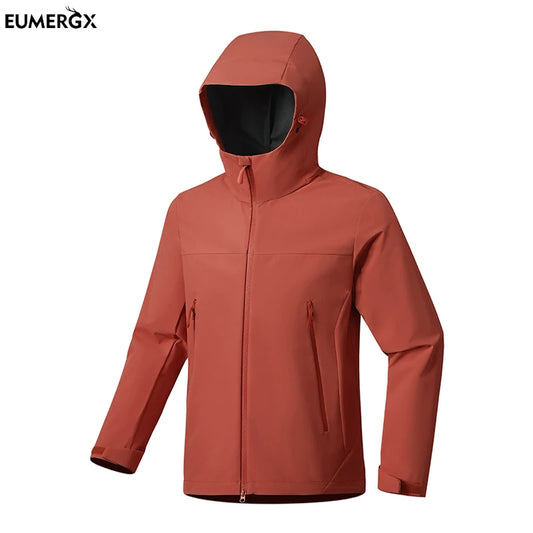 EUMERGX Men's Women's Waterproof Jacket Hiking Trekking Windbreaker Unisex Outdoor Sporty Rain Coat Windproof Climbing Clothes