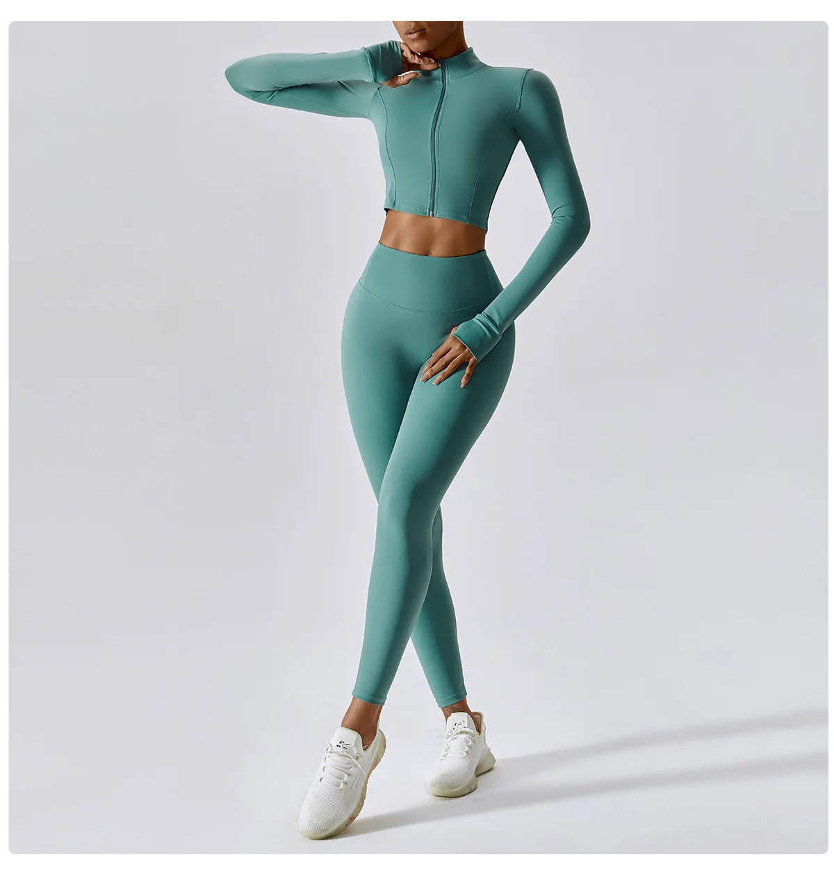 Women Zip Yoga Jacket Outdoor Running Sports Jacket Gym Push Up Fitness Long Sleeved Jacket Quick Drying Thumb Button Yoga Top