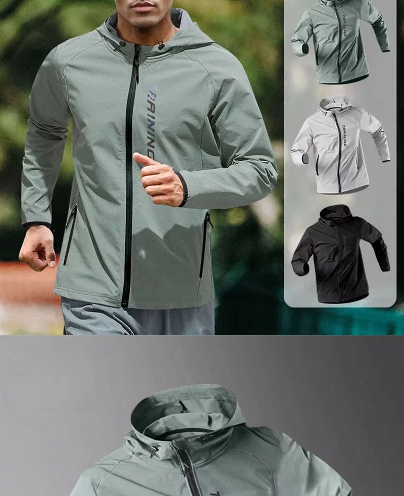 Men's Running Jacket Windproof Sport Training Coat for Spring  Autumn Waterproof  Quick-Dry Rainproof Cycling Windbreaker coats