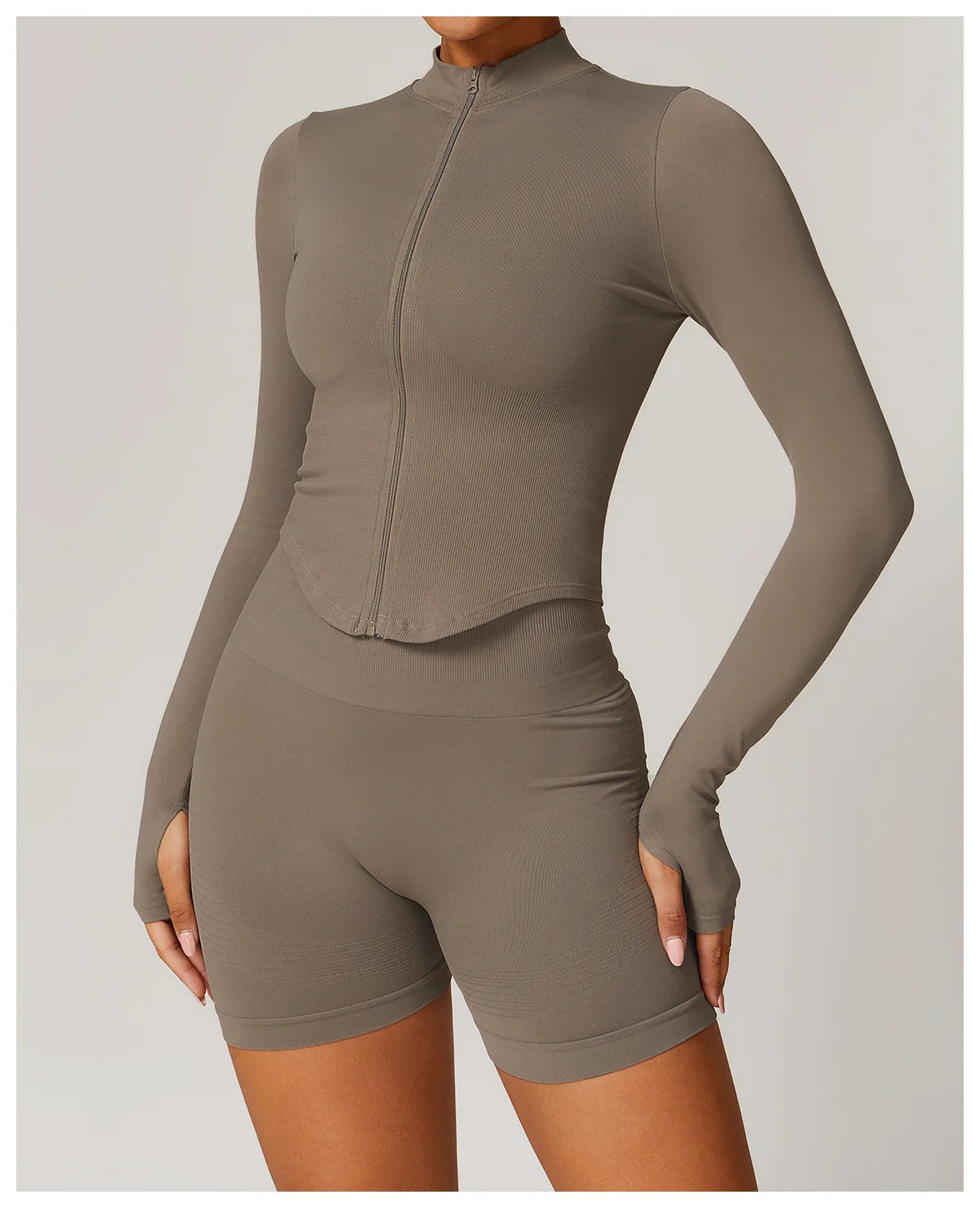Zipper Jacket Women Crop Tops Yoga T-shirts Solid Sports Top Long Sleeve Running Shirts Sexy Quick Dry Fitness Gym Sport Wear