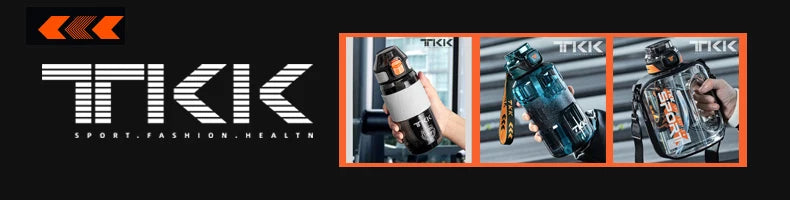 TKK 1/1.6/2L Sports Water Bottle TRITAN Large Capacity Creative Cup Heat Resistant Outdoor Adult Travel Kettle Gym Fitness Jugs